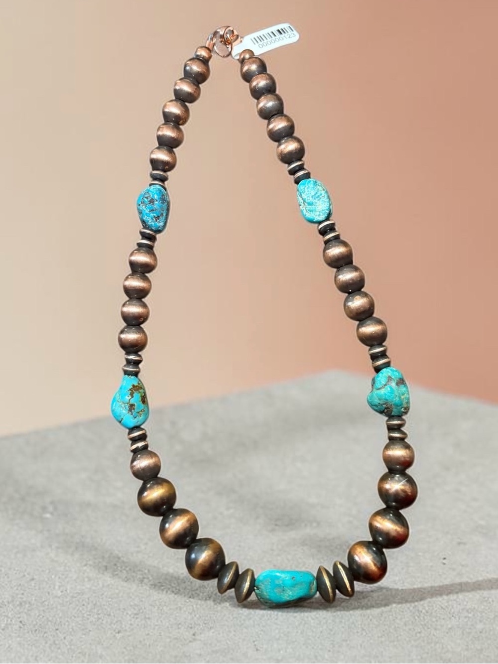 New with tags Nice pair of Copper Navajo beads and Turquoise necklace
